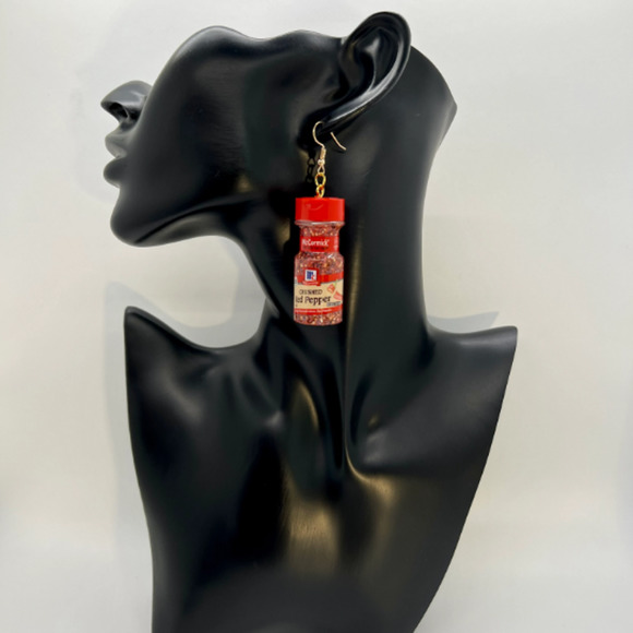McCormick Crushed Red Pepper Earrings - Spice Earrings - Mini Brands Earrings - Picture 5 of 6